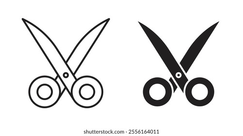 Scissors Filled flat icons set for apps and web ui designs.