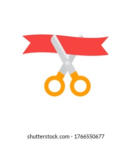 Scissors flat, Scissors cut icon, vector illustration isolated on white background