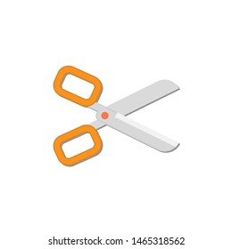 Scissors flat design icon logo, illustration, isolated on white background - Vector