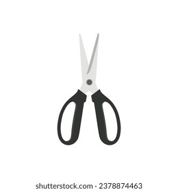 Scissors flat design vector illustration. Hand drawn professional pair of cutting hair or needlework. Craft and scissoring flat creative. Cartoon collection scissors paper cut.