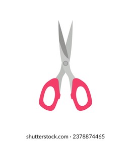 Scissors flat design vector illustration. Hand drawn professional pair of cutting hair or needlework. Craft and scissoring flat creative. Cartoon collection scissors paper cut.