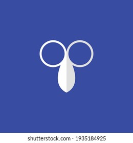 Scissors flat icon. Barber equipment symbol. Logo design element