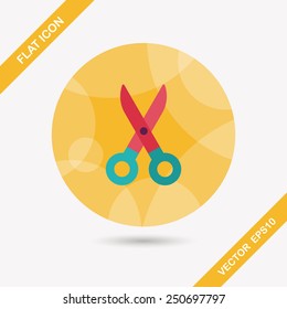 Scissors flat icon with long shadow,eps10