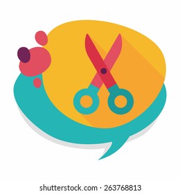 Scissors flat icon with long shadow,eps10