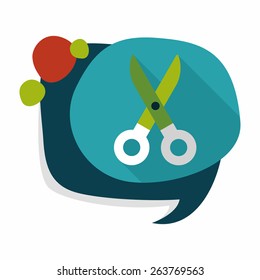 Scissors flat icon with long shadow,eps10