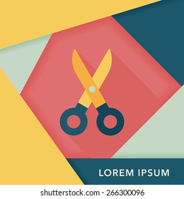 Scissors flat icon with long shadow,eps10