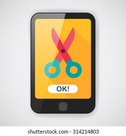 Scissors flat icon with long shadow,eps10