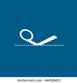 Scissors Flat Icon On Blue Background