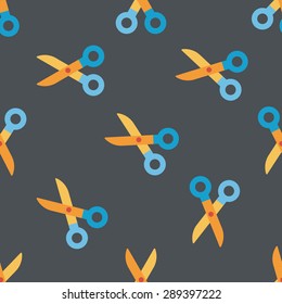 Scissors flat icon,eps10 seamless pattern background