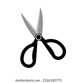 Scissors flat illustration with black handle 