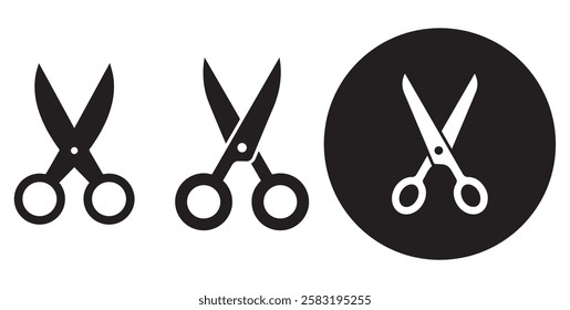 Scissors flat silhouette icon isolated vector illustration eps.