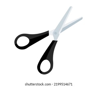 Scissors, flat style, Cut here symbol logo design. Scissors for cutting  vector design and illustration.