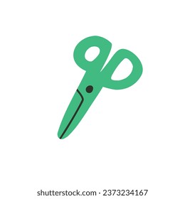 Scissors in a flat style. Hand drawn vector illustration.