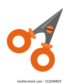 Scissors  flat style on white background
