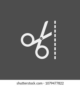 Scissors flat vector icon	