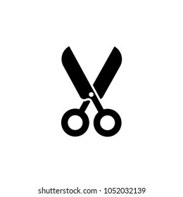 Scissors. Flat Vector Icon. Simple black symbol on white background