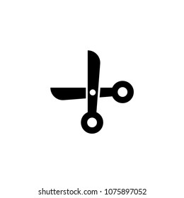 Scissors. Flat Vector Icon. Simple black symbol on white background