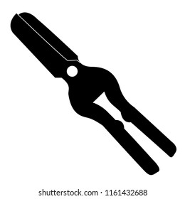 scissors garden silhouette isolated on white background vector illustration