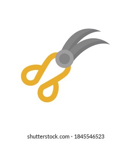 scissors gardening tool flat style icon vector illustration design