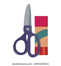 Scissors and glue icon clipart avatar logtotype isolated vector illustration