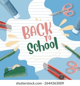 Scissors, Glue, and Pencils for School