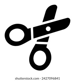 scissors Glyph Icon Background White