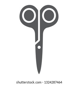 Scissors glyph icon, barber and tool, cut sign, vector graphics, a solid pattern on a white background, eps 10.