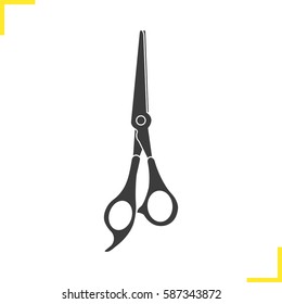 Scissors glyph illustration. Silhouette symbol. Shears. Negative space. Vector isolated icon