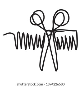 scissors graphic design vector illustration, icon, art tattoo sketch, logo, hand draw, use in print