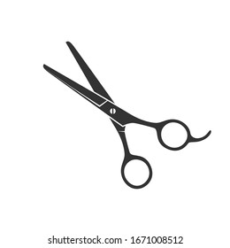 Scissors graphic icon. Shears for hair cutting sign isolated on white background. Barber symbol. Vector illustration