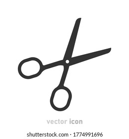 Scissors gray icon on white background. Vector illustration.