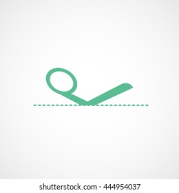 Scissors  Green Flat Icon On White Background