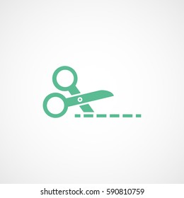 Scissors Green Flat Icon On White Background