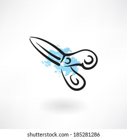 scissors grunge icon