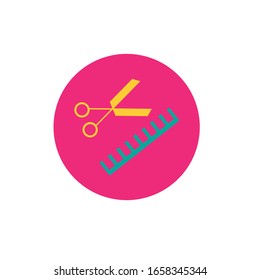 scissors and hair brush vector illustration. hairdressing salon logo in vector