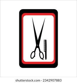 tijeras y iconos de peine de pelo diseño de ilustración vectorial
