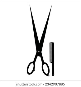 Schere und Haarkollektorsymbol Vektorgrafik-Logo