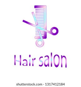 Scissors and hair comb vector EPS10. Hait salon logo concept. Template for design.