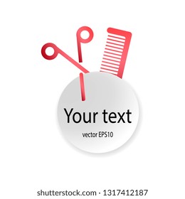 Scissors and hair comb vector EPS10. Hait salon logo concept. Template for design.