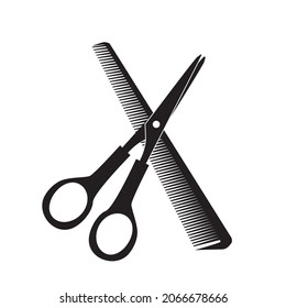 scissors and a hairdresser comb. great for promotional banners and other design materials