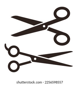 Scissors and hairdressing scissors isolated on white background