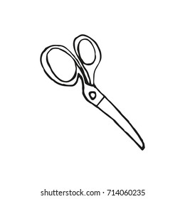 Scissors for hand made in doodle style. For print, decor and creative design