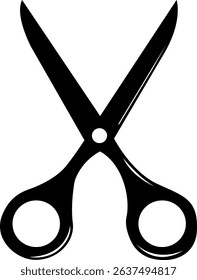 Scissors are a hand tool with two sharp blades. The counter movement of the blades ensures a precise and clean cut. Vector illustration.