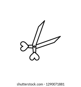 scissors with heart  icon. Element of Valentine's Day icon for mobile concept and web apps. Detailed scissors with heart  icon can be used for web and mobile