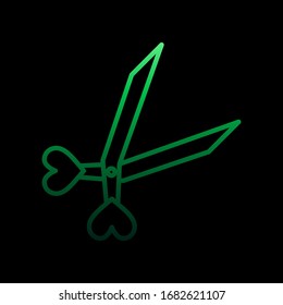 scissors with heart nolan icon. Simple thin line, outline vector of Heartbeat icons for ui and ux, website or mobile application