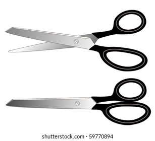 Scissors, Heavy duty Shears in open & closed position for do it yourself sewing, tailoring, quilting, home decorating, arts and crafts. EPS8 compatible, blades can be repositioned.