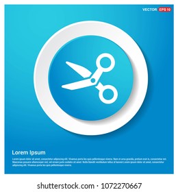 Scissors icon Abstract Blue Web Sticker Button