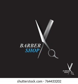 Scissors icon. Barber shop modern logo design. Flat vector illustration