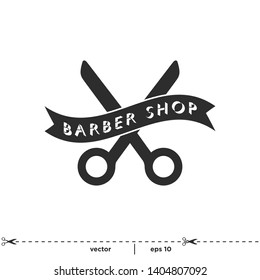 Scissors Icon Barber Shop Symbol Logo Template