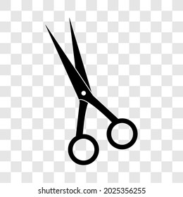 Scissors icon barber shop or tailor equipment symbol. Vector illustration isolated on transparent background.